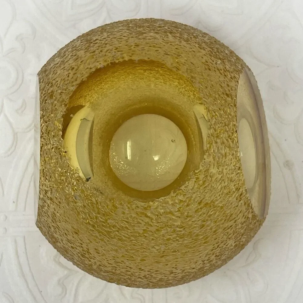 Fifth Avenue Amber Crystal Frosted Votive Candle Holder